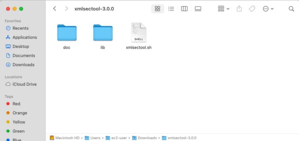 XMLsectool.sh file after download